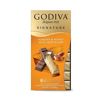 Godiva Signature 12 Pack of 8 Almond & Honey Milk Chocolate Mini Bars