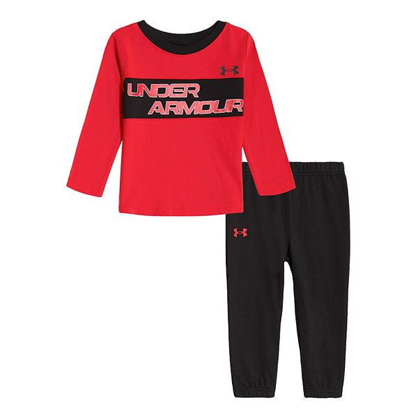 Baby Boys Under Armour Wordmark Tee And Terry Joggers Set