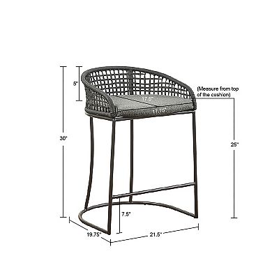 Madison Park Carmel Woven Counter Stool