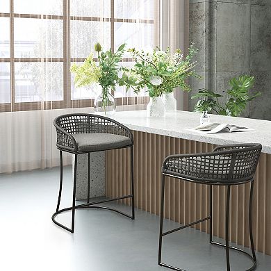 Madison Park Carmel Woven Counter Stool