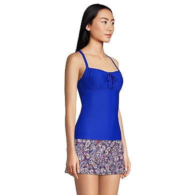 Women's Lands' End UPF 50 Tie-Front Underwire Bust Enhancer Tankini Top