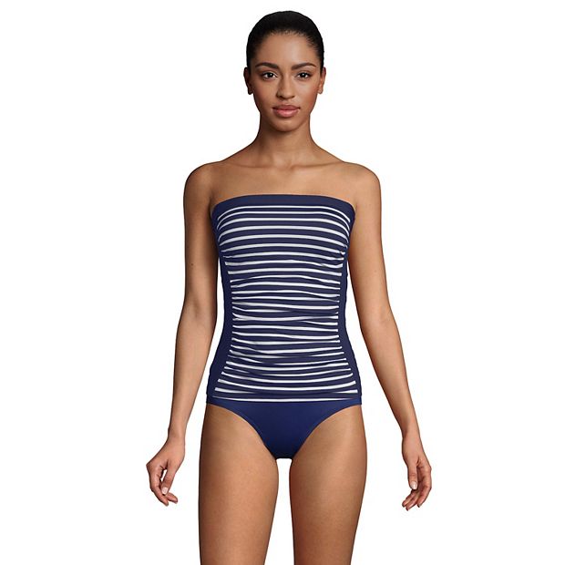 Women's Lands' End DD-Cup UPF 50 Convertible Bandeau Tankini Top