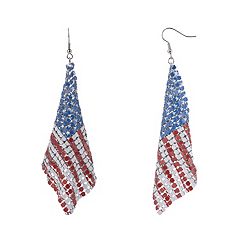 Kohl'sCelebrate Together™ American Flag Mesh Nickel Free Drop Earrings