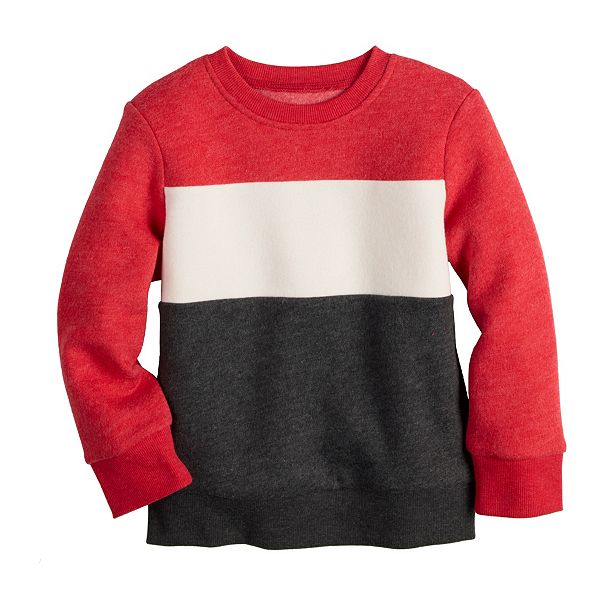 Toddler Boy Jumping Beans® Colorblock Fleece Pullover Sweatshirt