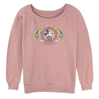Disney's Mickey Mouse Happy New Year Kanji Style Collage Slouchy Juniors' Terry Tee
