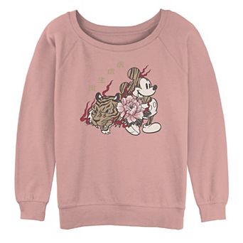 Juniors' Disney Mickey Mouse New Year Kanji Portrait Slouchy Terry Tee