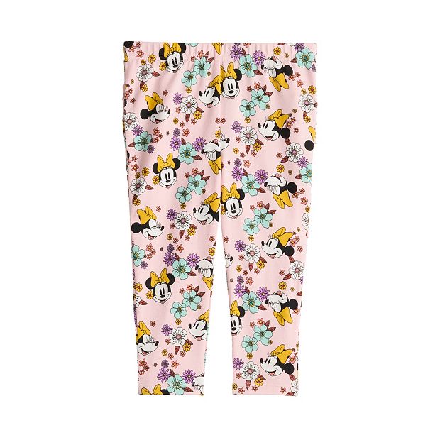 Juniors Disney Mickey Mouse Faces Leggings All-Over Print Stretch