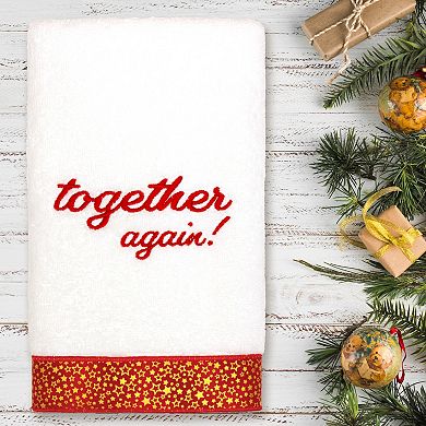 Linum Home Textiles Christmas Together Again Embroidered Hand Towel