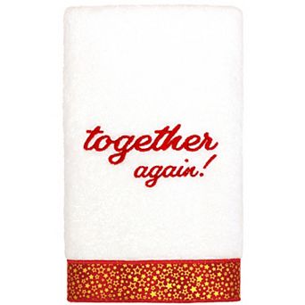 Linum Home Textiles Christmas Together Again Embroidered Hand Towel