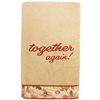 Linum Home Textiles Thanksgiving Together Again Embroidered Hand Towel
