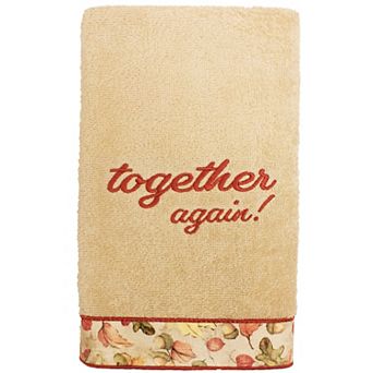 Linum Home Textiles Thanksgiving Together Again Embroidered Hand Towel