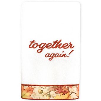 Linum Home Textiles Thanksgiving Together Again Embroidered Hand Towel