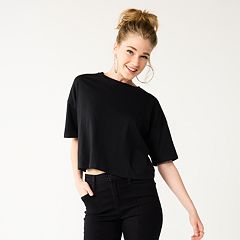 Juniors' SO® Solid Cropped Boxy Tee