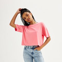 Pink Crop Tops Tops, Clothing