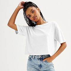 Womens White Crop Tops Tops & Tees - Tops, Clothing