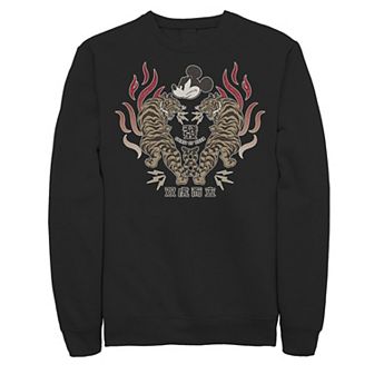 Disney's Mickey Mouse Men's Year Of The Tiger Retro Kanji Collage Sweatshirt