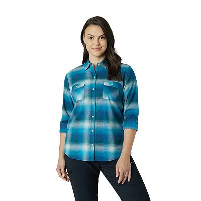 EDDIE BAUER Vintage Soft hotsell Blue Plaid Western Flannel Snap Shirt Women's Size M