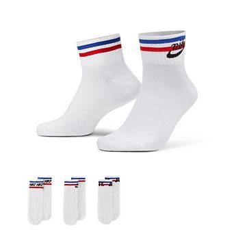 Men's Nike 3-Pack Retro Stripes Everyday Essential Ankle Socks