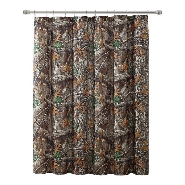 Realtree Edge Fabric Camouflage Shower, Cabin Themed Shower Curtain Hooks