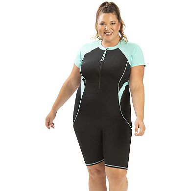 Women's Dolfin Aquashape UPF 50+ Mastectomy Colorblock One-Piece Aquatard Swimsuit