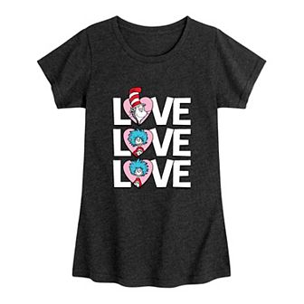 Girls 7-16 Dr. Seuss Love Stacked Graphic Tee