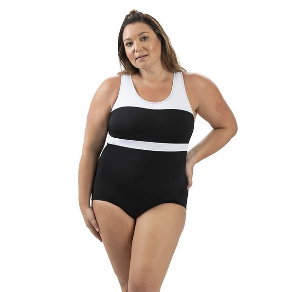 Women's Dolfin Open-Back Colorblock One-Piece Swimsuit