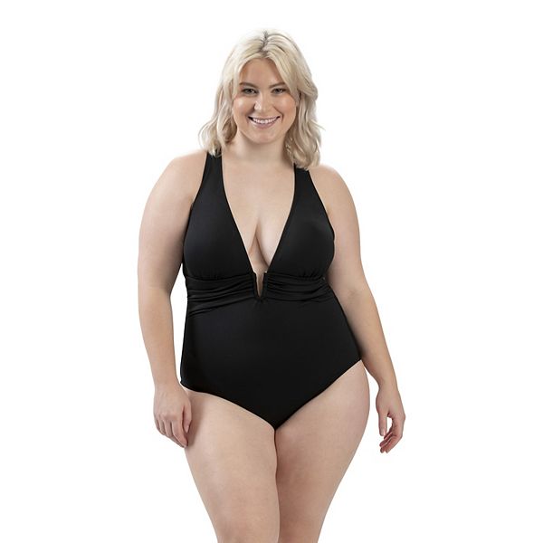 Women's Dolfin Aquashape UPF 50+ Solid BustEnhancing OnePiece Swimsuit