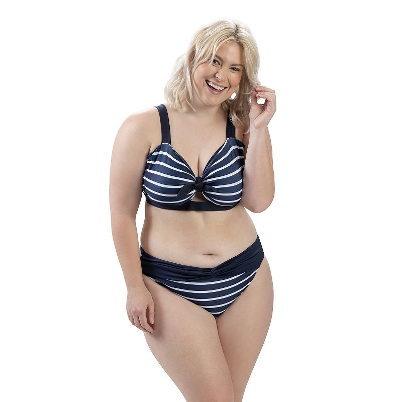 Women's Dolfin Aquashape UPF 50+ Print Twist-Front Bikini Top, Size: XS, Nautical