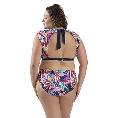 Women's Dolfin Aquashape UPF 50+ Print Surplice Front Bikini Top