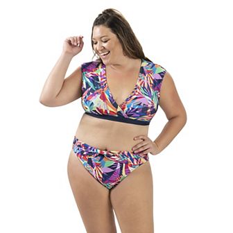 Women's Dolfin Aquashape UPF 50+ Print Cap-Sleeve Bikini Top
