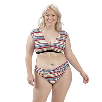 Women's Dolfin Aquashape UPF 50+ Print Cap-Sleeve Bikini Top