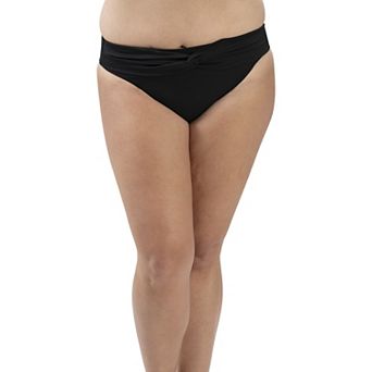 Women's Dolfin Aquashape UPF 50+ Solid Knot-Front Swim Briefs