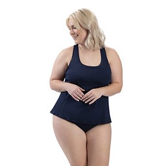 Women's Dolfin Aquashape UPF 50+ Solid Twist-Back Tankini Top
