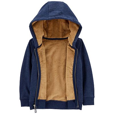 Toddler Boy Carter s Fuzzy Lined Zip Hoodie