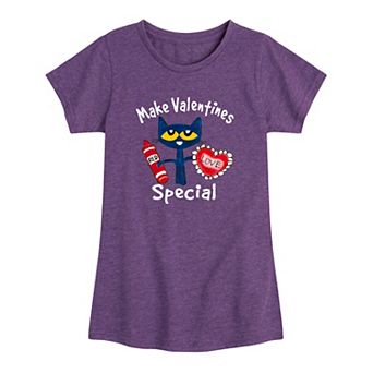 Girls 7-16 Pete The Cat Make Valentine Special Graphic Tee