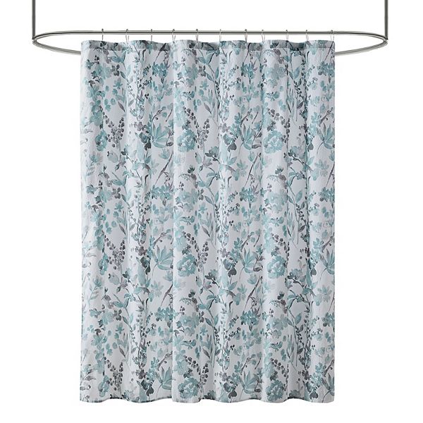 Madison Park Jeanie Seersucker Printed Shower Curtain