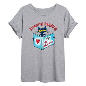 Junior's Pete The Cat Book Of Love Oversized Tee