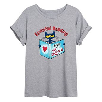 Junior's Pete The Cat Book Of Love Oversized Tee