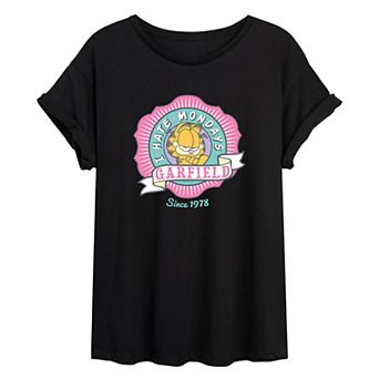 Junior's Garfield Hate Mondays Oversized Tee