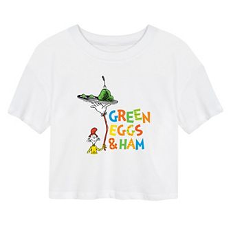 Junior's Dr. Seuss Eggs Cropped Tee