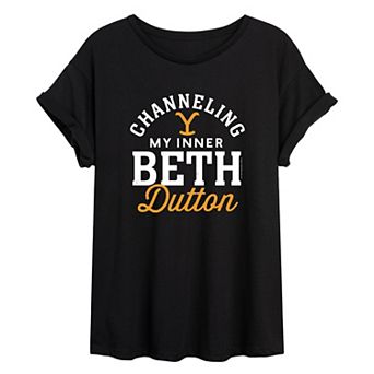 Juniors' Yellowstone Beth Oversized Tee