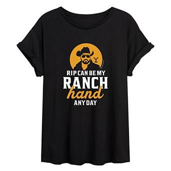Juniors' Yellowstone RIP Ranch Oversized Graphic Tee