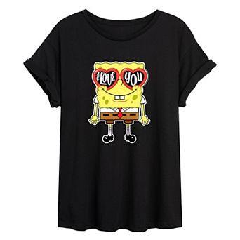 Juniors' SpongeBob SquarePants Love You Oversized Graphic Tee