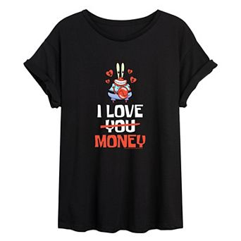 Juniors' SpongeBob SquarePants Money Oversized Graphic Tee