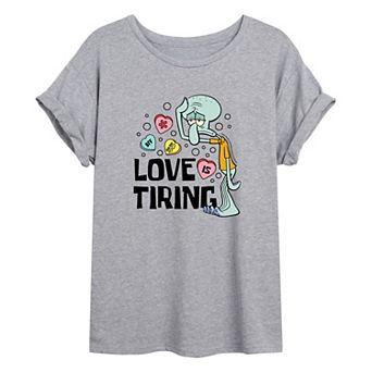 Juniors' SpongeBob SquarePants Squidward Oversized Graphic Tee