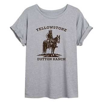 Juniors' Yellowstone Cowboy Oversized Graphic Tee