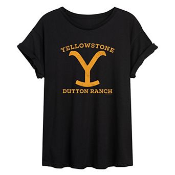 Juniors' Yellowstone Dutton Ranch Y Brand Oversized Tee