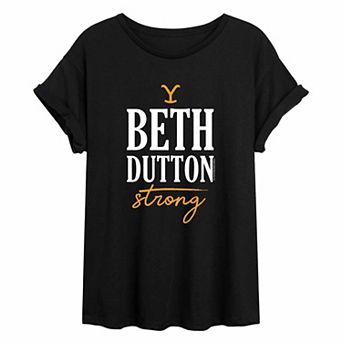 Juniors' Yellowstone Beth Dutton Strong Oversized Tee