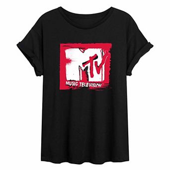 Juniors' MTV Logo Punk Oversized Tee