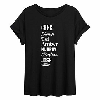 Juniors' Clueless Name Stack Oversized Tee